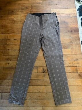 a new day Brown Windowpane Chinos